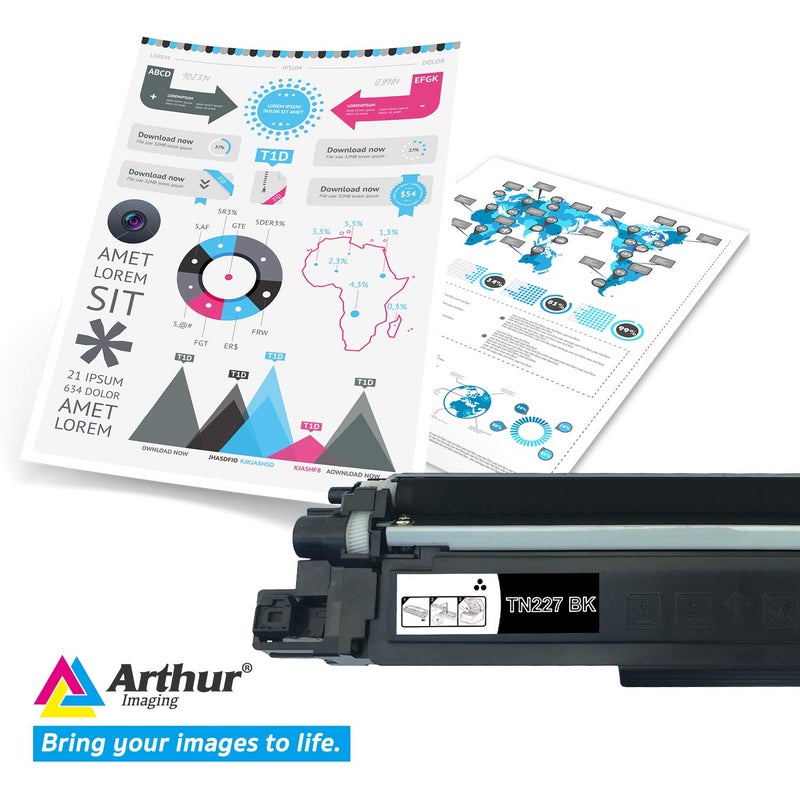 Arthur Imaging خراطيش حبر بديلة متوافقة مع شريحة من آرثر لإخوان TN227 (أسود، 1 عبوة) (TN227BK) - Image 2